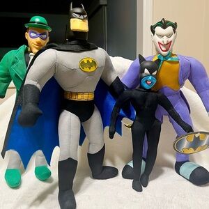 Batman 1998 Animated Series Plush Dolls Batman Joker Catwoman Riddler- DC Comics